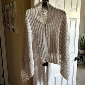 Wool/ cashmere buttoned shawl by Neiman Marcus, never worn.